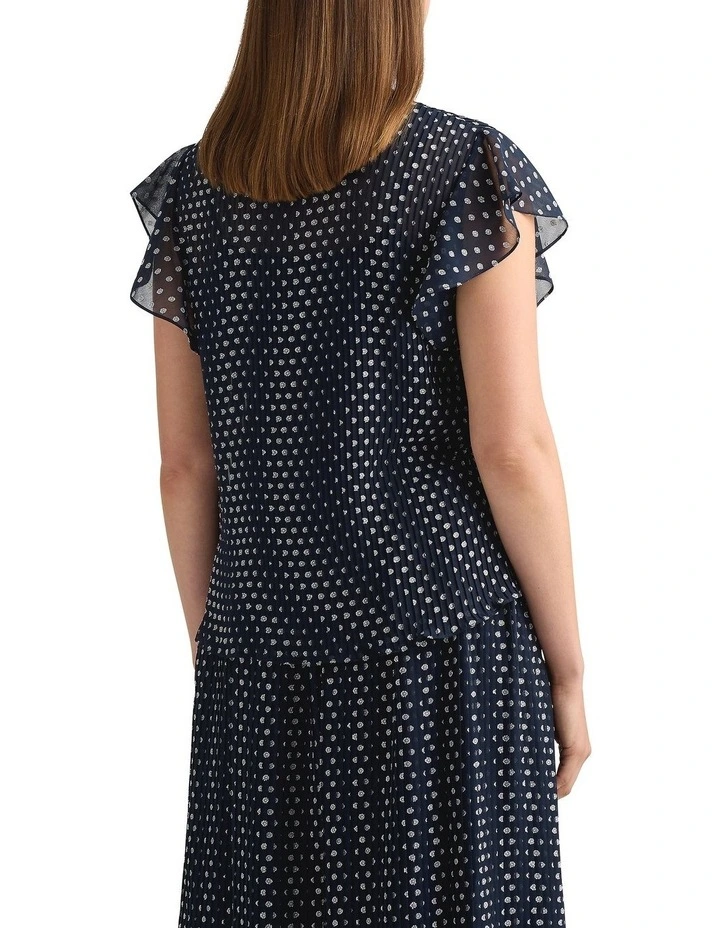 Carver Clip Spot Blouse in Navy/Ivory image 4
