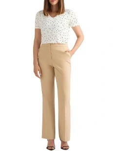 Adriana Polka Dot Tee in Ivory/Navy