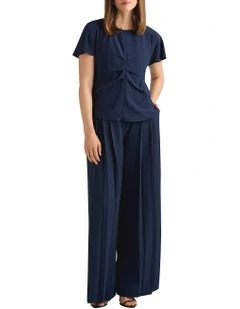 Niko Silk Mix Tee in Navy