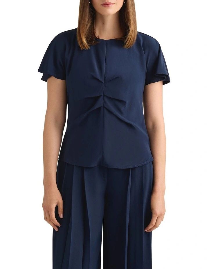 Niko Silk Mix Tee in Navy image 2