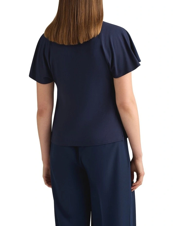 Niko Silk Mix Tee in Navy image 4