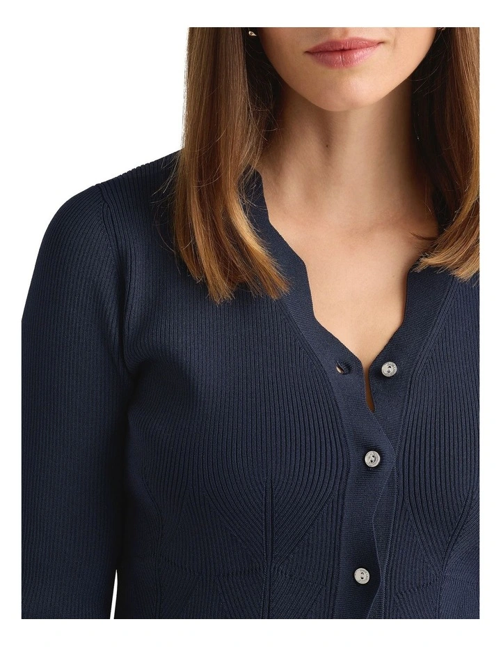 Stace Scalloped Cardigan in Navy image 3