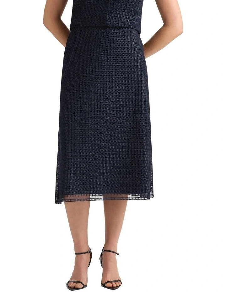 Rosette Lace Skirt in Navy image 2