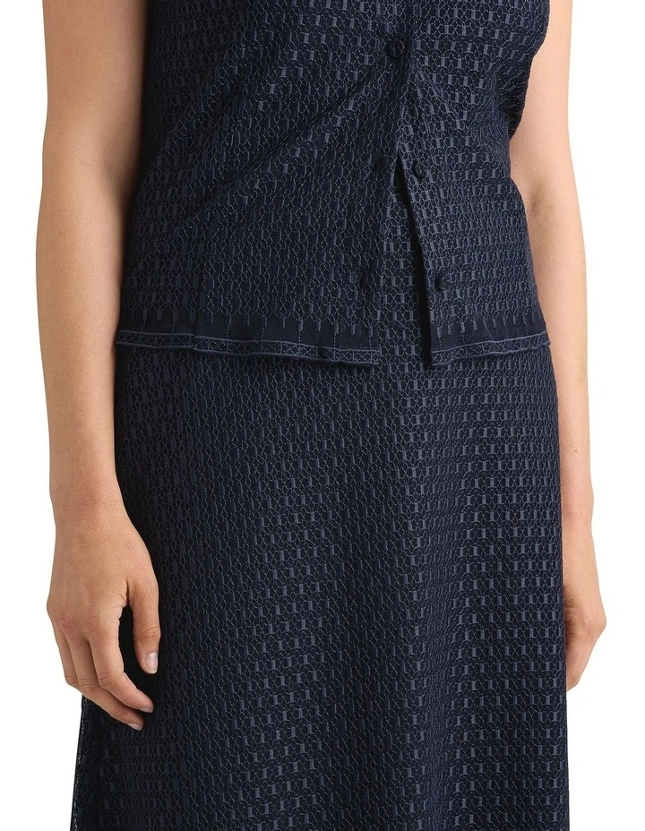 Rosette Lace Skirt in Navy image 3