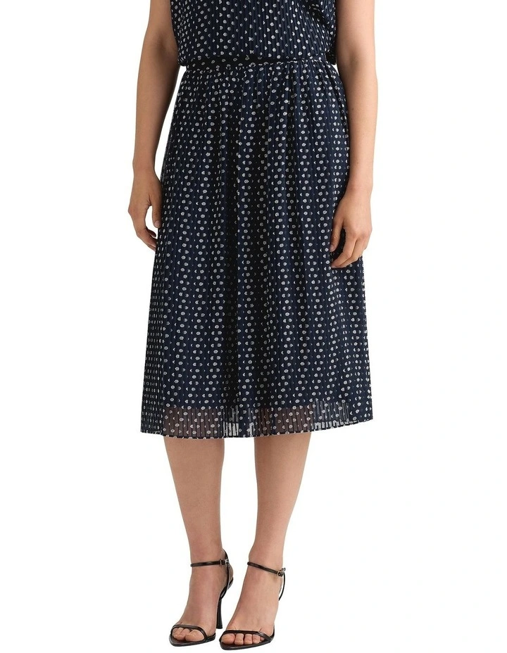 Carver Clip Spot Skirt in Navy/Ivory image 3