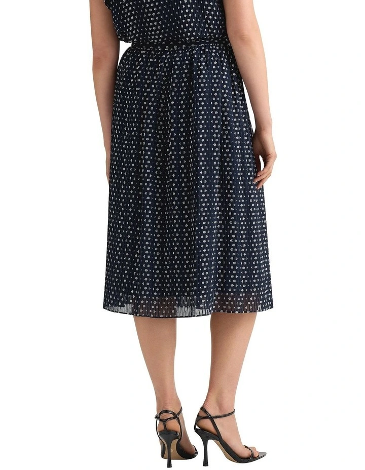 Carver Clip Spot Skirt in Navy/Ivory image 4
