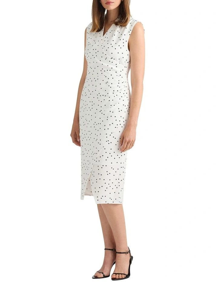 Adriana Jersey Dress in Navy/Ivory image 2