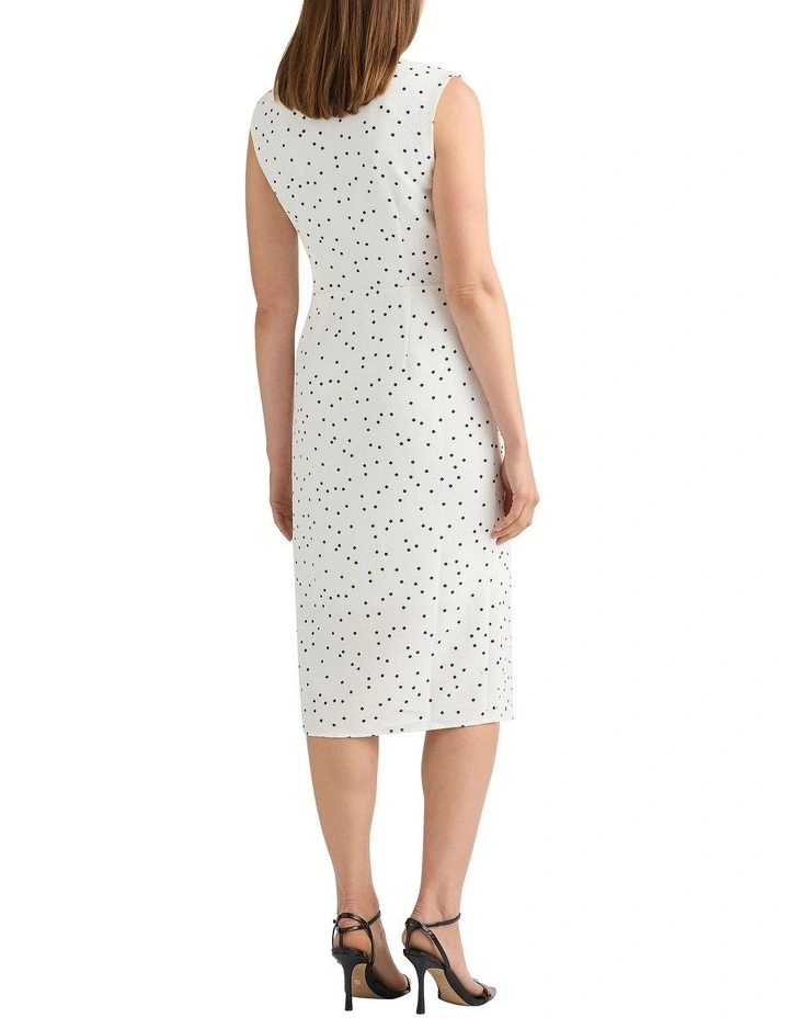 Adriana Jersey Dress in Navy/Ivory image 3