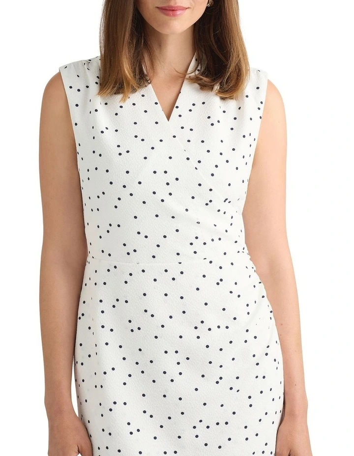 Adriana Jersey Dress in Navy/Ivory image 4
