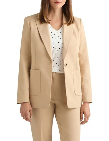 Aniston Cotton Blazer in Malt