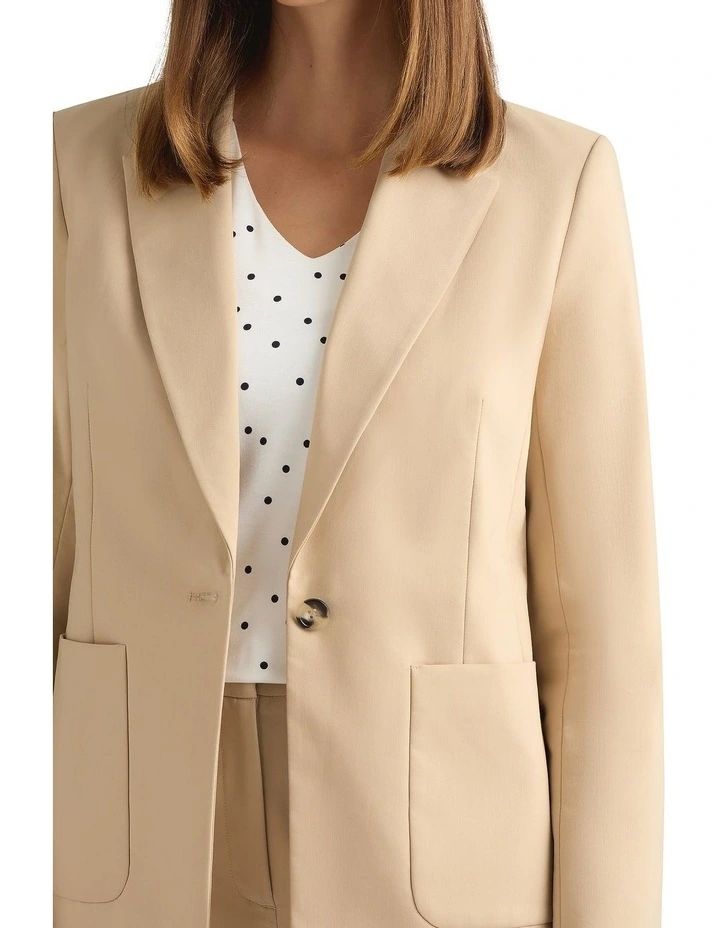 Aniston Cotton Blazer in Malt image 3