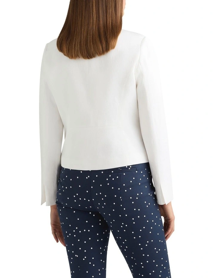 Liliosa Linen Blend Jacket in Ivory image 4