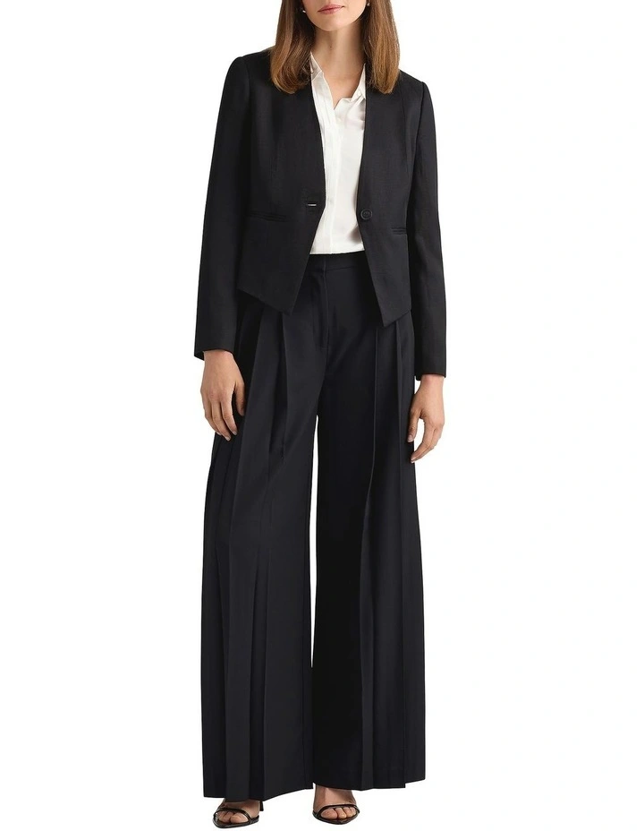 Liliosa Linen Blend Jacket in Black image 1