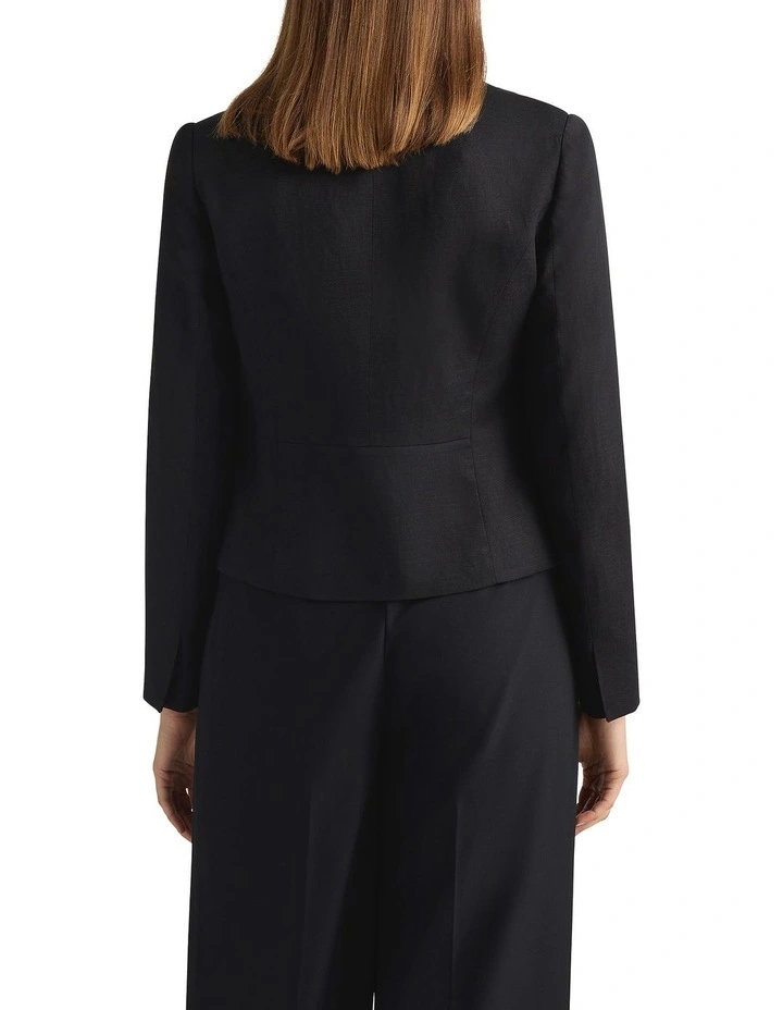 Liliosa Linen Blend Jacket in Black image 4