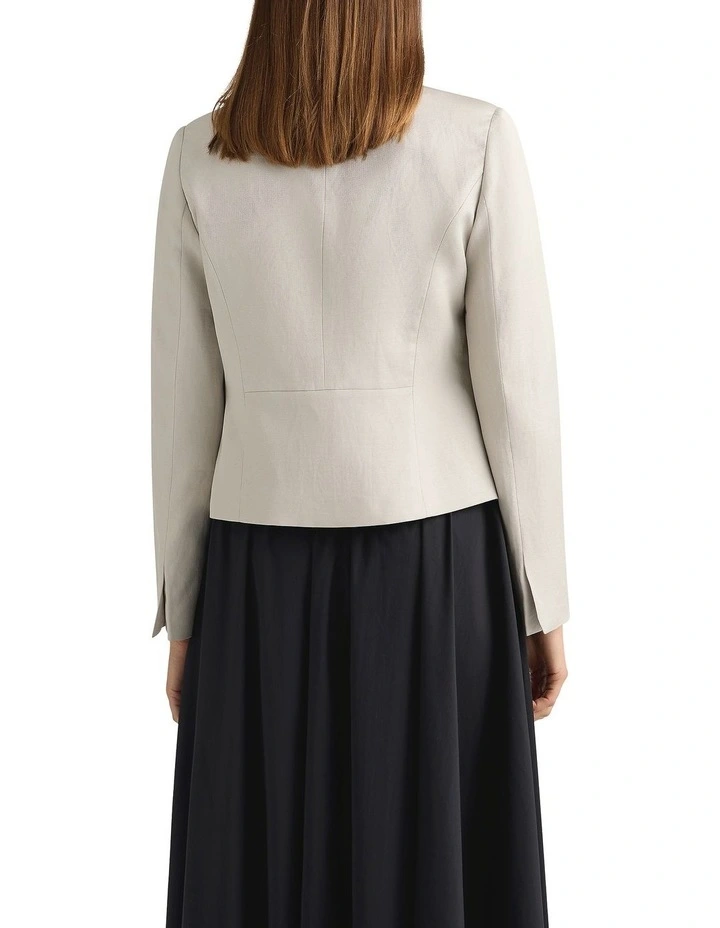 Liliosa Linen Blend Jacket in Stone image 4
