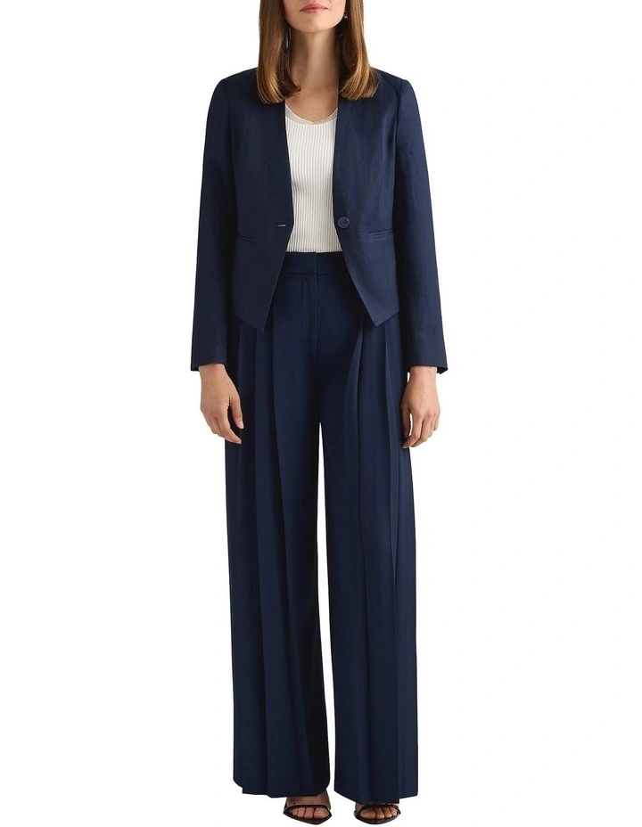 Liliosa Linen Blend Jacket in Ink image 1