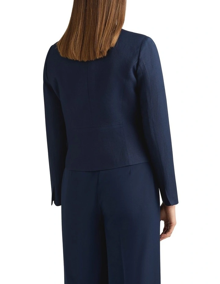 Liliosa Linen Blend Jacket in Ink image 4
