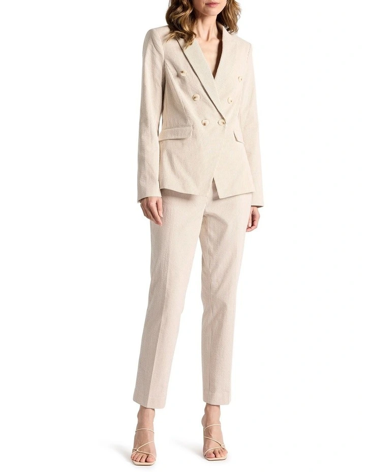 Alberta Seersucker Blazer in Sand Stripe image 2
