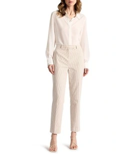 Alberta Seersucker Pant in Sand Stripe