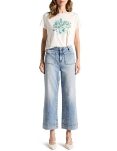 Zetta Straight Leg Jean in Light Mid Wash