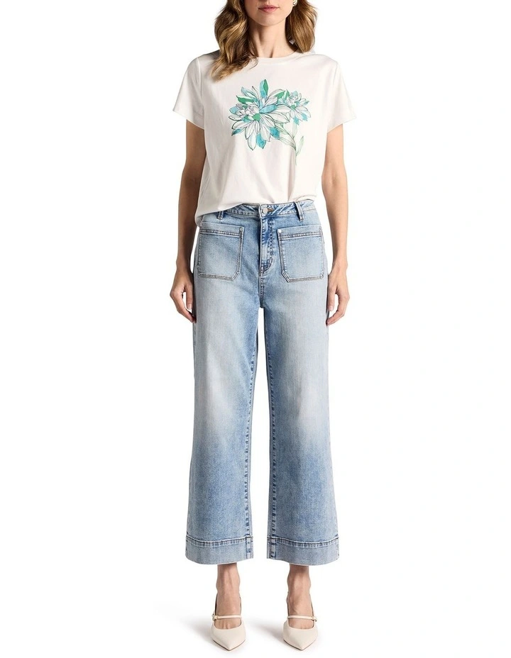 Zetta Straight Leg Jean in Light Mid Wash image 1
