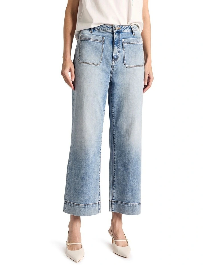 Zetta Straight Leg Jean in Light Mid Wash image 2
