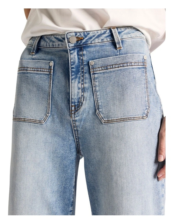 Zetta Straight Leg Jean in Light Mid Wash image 3