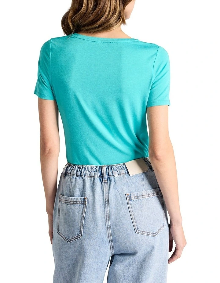 Betsy Bamboo Tee in Turquoise image 4