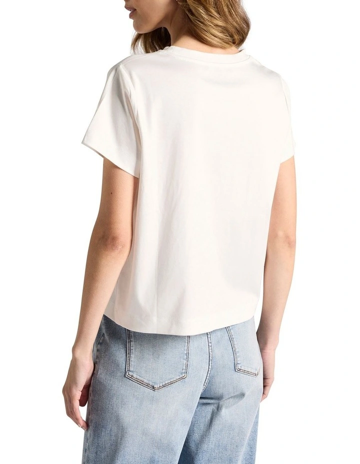 Mirabeau Cotton Graphic Tee in White Multi image 4