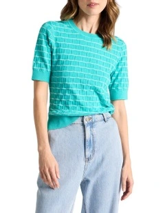 Eliora Cotton Knit in Turquoise