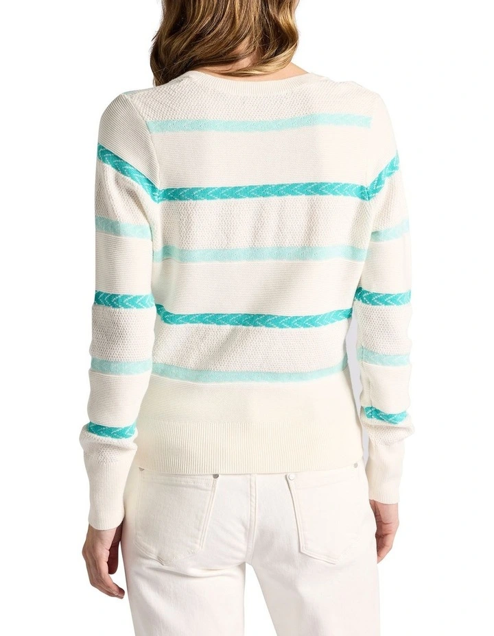 Agni Cotton Knit in Turquoise Stripe image 4