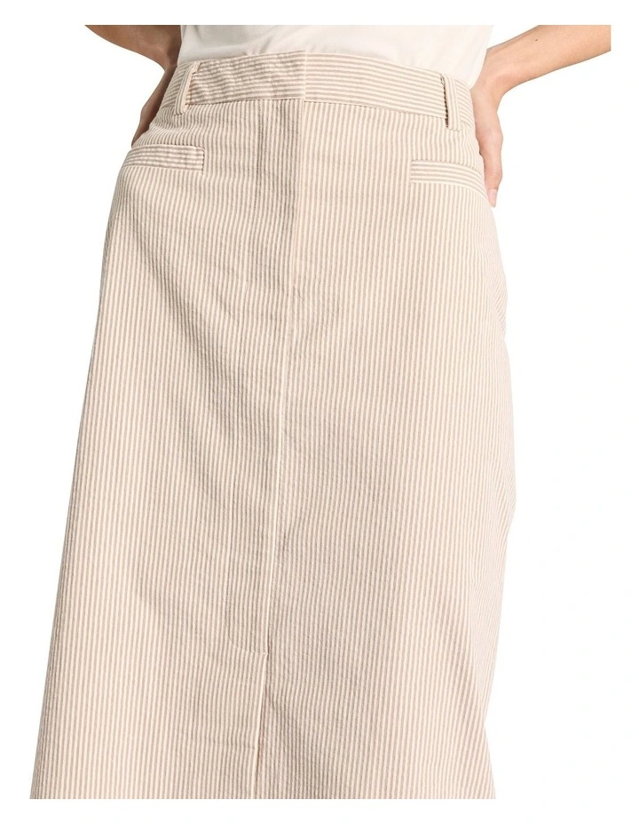 Alberta Seersucker Skirt in Sand Stripe image 3