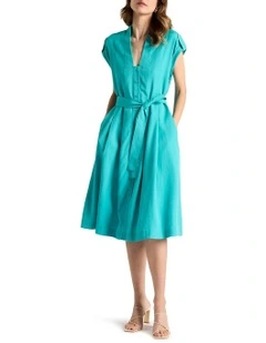 Delia Shirt Dress in Turquoise
