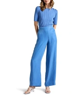Kairo Wide Leg Pant in Topaz in Blue