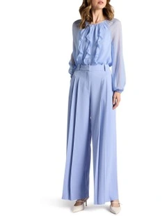 Florence Wide Leg Pant in Cornflower Blue
