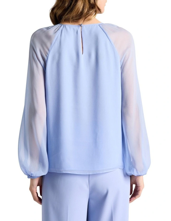 Lorraine Silk Blouse in Cornflower Blue image 4