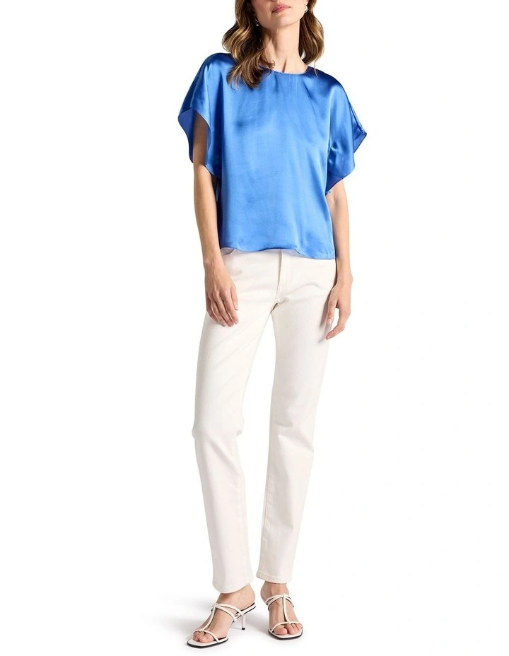 Orion Silk Blouse in Topaz Blue image 2