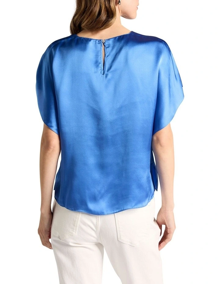 Orion Silk Blouse in Topaz Blue image 4