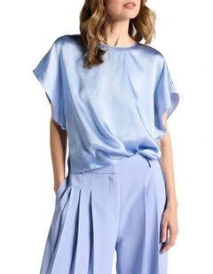 Orion Silk Blouse in Cornflower Blue