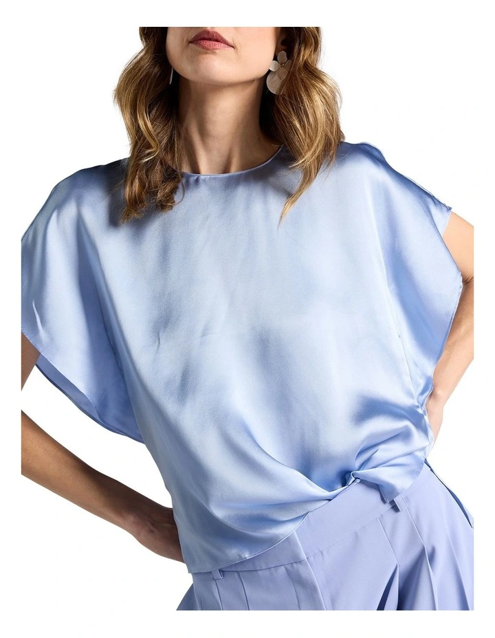 Orion Silk Blouse in Cornflower Blue image 3