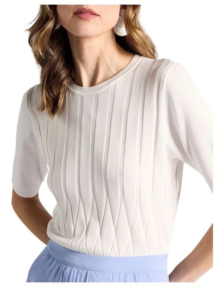 Fabiana Knit Top in Ivory image 3