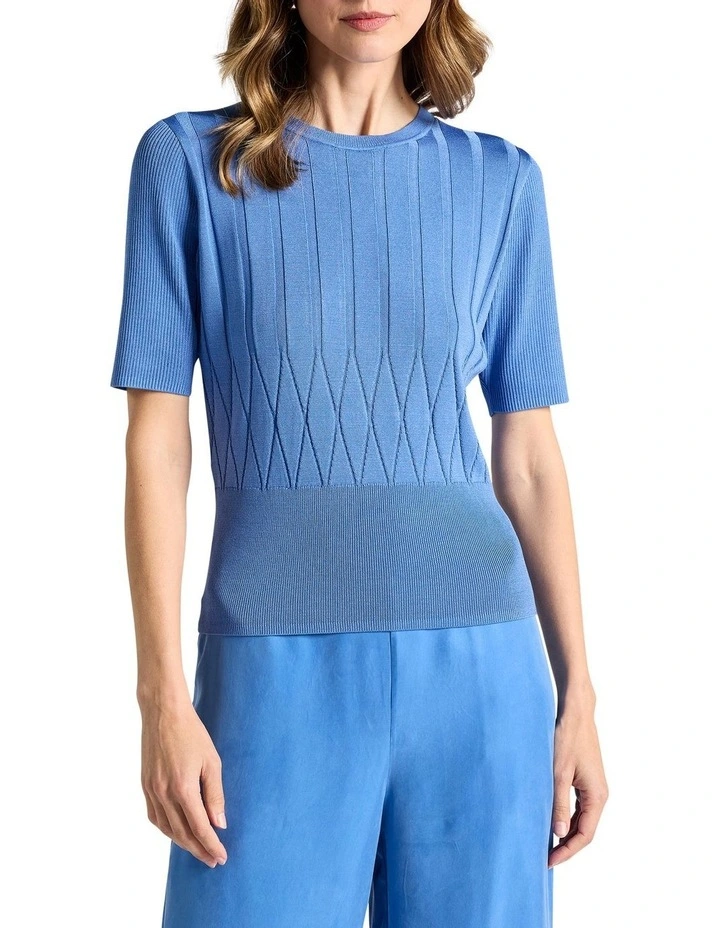 Fabiana Knit Top in Topaz Blue image 1
