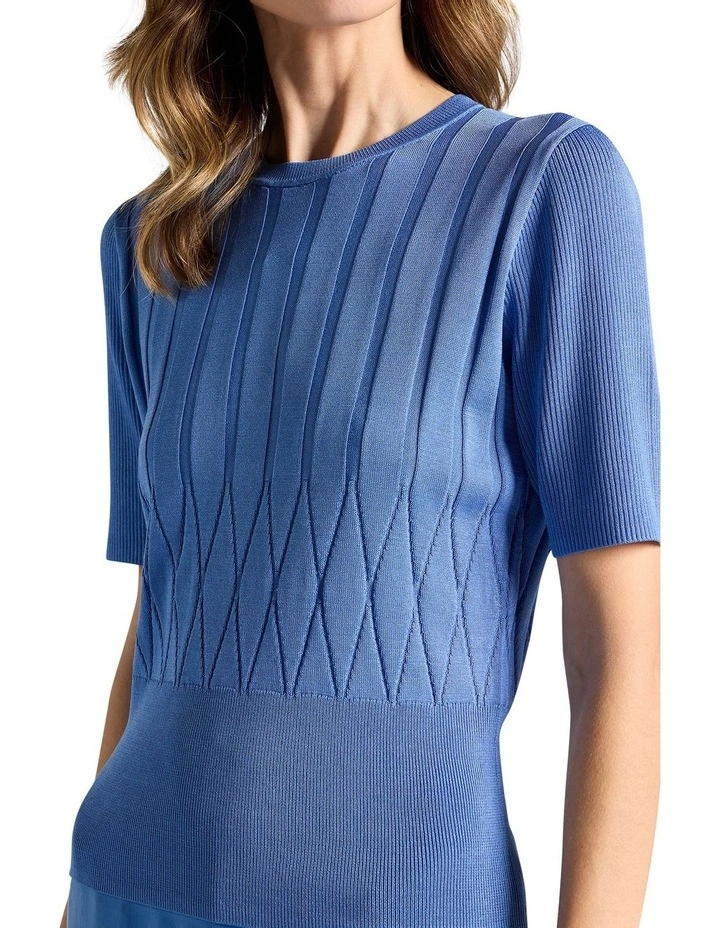 Fabiana Knit Top in Topaz Blue image 3
