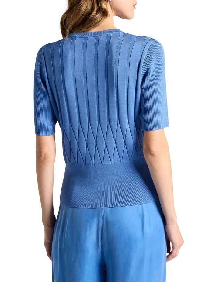 Fabiana Knit Top in Topaz Blue image 4