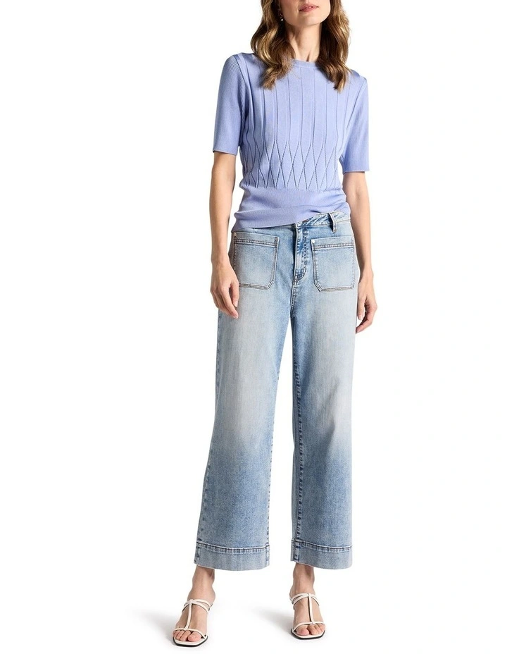 Fabiana Knit Top in Cornflower Blue image 2