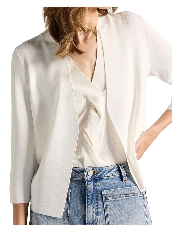 Jaxx Knit Cardigan in Ivory image 3