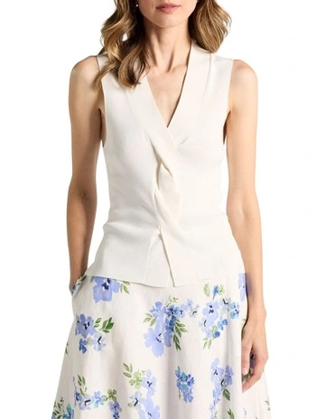 Jaxx Cable Knit Tank in Ivory