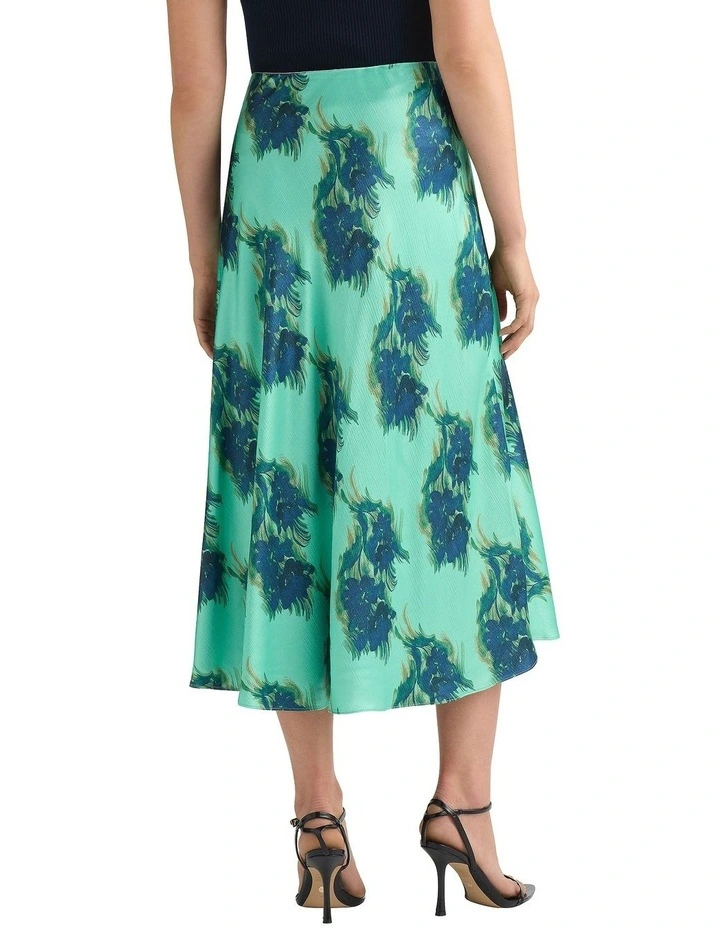 Cara Satin Midi Skirt in Seafoam image 4
