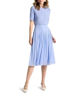 Tarnie Pleat Skirt in Cornflower Blue