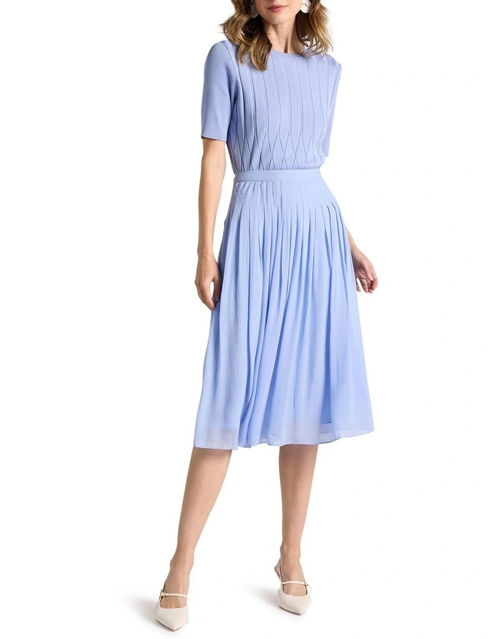 Tarnie Pleat Skirt in Cornflower Blue image 1